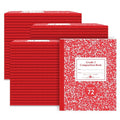 Case of Red Marble Comp Notebooks, Grade 3 Ruled, 50 sht, 9.75""x7.75"", Designed for Grade 3 Classes,PK72