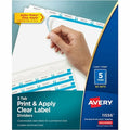 Printable Index Dividers, 5 Tab, White, Pk50