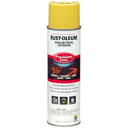Precision Line Marking Paint, 20 oz, High Visibility Yellow, Water -Based