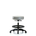Vin Stool without Back-Medium Bench Height with Black Foot Ring and Casters in Dove Trailblazer Vin