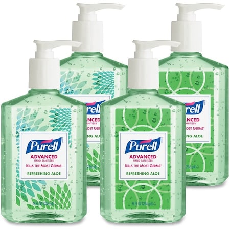Hand Sanitizer Soothing Gel, Fresh Scent w/Aloe/Vitamin E, 8 oz, PK24