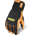 Leather Gloves, Goatskin, Hook-and-Loop Cuff, Keystone Thumb, Full Finger, Tan / Black, XL, 1 PR