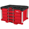 PACKOUT 4-Drawer Tool Box, Polymer, Black/Red, 22 in W x 16-1/2 in D x 14-1/2 in H