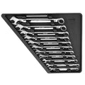 Combination Wrench Set, Chrome STL, 3.7 lb