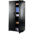 Rough n Ready Storage Cabinet, Black, HDPE, 4 Shelves, 36 in W x 22 in D x 72 in H