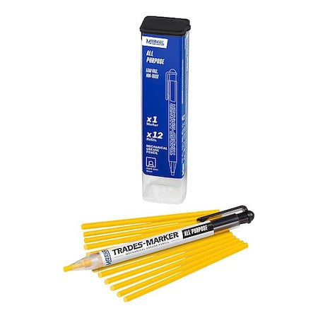 SolidPaintMarker, 5-1/2inL, Yellow, Wax
