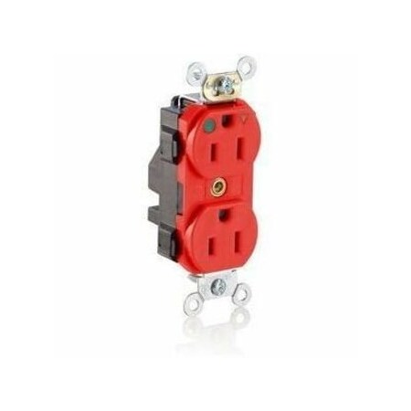 Straight Blade Receptacle, 5-15R, 15 A, 125V AC, Surface Mount, Isolated Ground