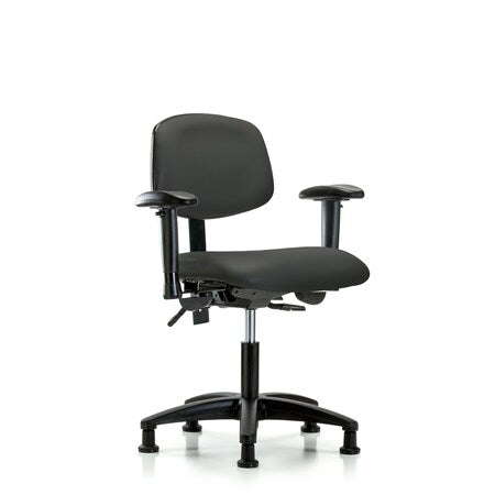 Desk Chair Desk Chair,Vinyl,Tilt AA Glides,Gry, Adjustable Arms, 18"" to 23"" Height, Vinyl, Charcoal
