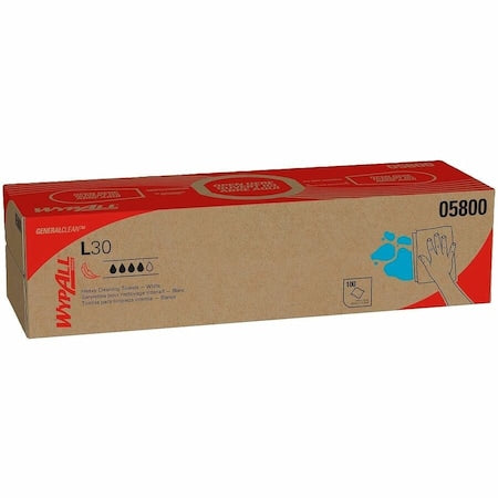 General Clean L30 Heavy Duty Cleaning Towels, Pop-Up Box, Strong & Soft Towels, White, 8 PK