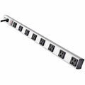 Power Strip, Rack Mounted, 5-15R, 5-15P, 15 ft., Black/Silver