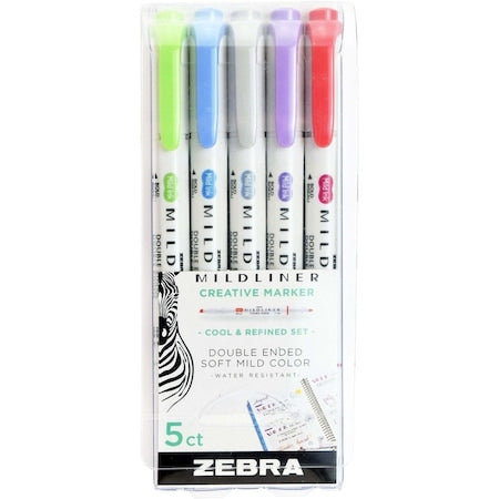Mildliner Double Ended Highlighter Asst Cool & Refined 5Pk