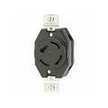 Flanged Locking Receptacle, Non-NEMA, 20 A, 120/208V AC, Three Phase, 4 Pole, Flush Mount, Black
