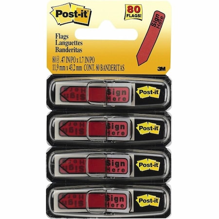 Sticky Arrow Flags, Sign Here, Red, PK4