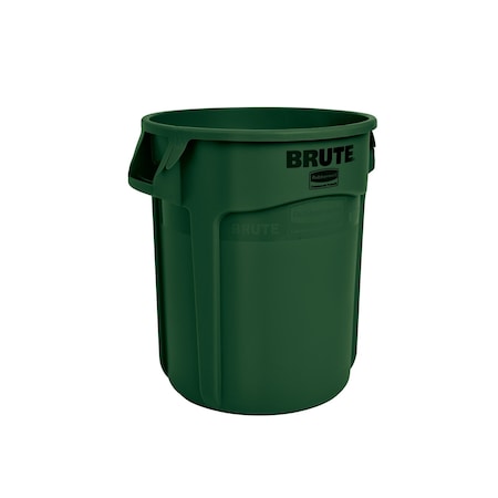 BRUTE 20 gal Round Heavy Duty Plastic Can, Dark Green, None, Plastic, Not Applicable