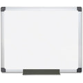 Dry Erase Board, Melamine, 23 39/64 in, 35 13/32 in, Aluminum Frame, White, Matte