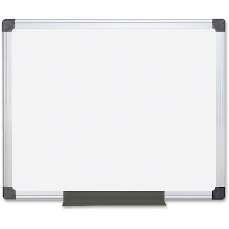Dry Erase Board, Melamine, 23 39/64 in, 35 13/32 in, Aluminum Frame, White, Matte