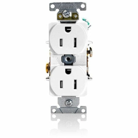Duplex Receptacle, 15A, White, 125V