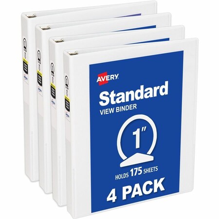 Economy View 3 Ring Binders, 1 in, PK4
