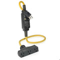SJTW GFCI Extension Cord, 14 AWG, Outdoor, 14/3, 3 Outlets, 5-15R, Black, Polycarbonate, 5-15P
