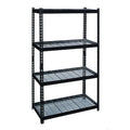2300 Riveted Steel Wire Deck Shelving 4-Shelf Unit, 18" D x 36" W x 60" H, Black