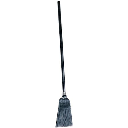 Lobby Broom, w/Wood Handle, Black