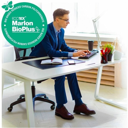 Ecotex BioPlus Eco Friendly Carbon Neutral Polycarbonate Chair Mat for Hard Floors - 45" x 53"
