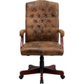 Executive Chair Brown High Back Exec Chair, Fixed Arms, 19-1/2" to 23" Height