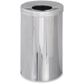 35 gal. Puncture-Resistant Steel Round Trash Can, Silver