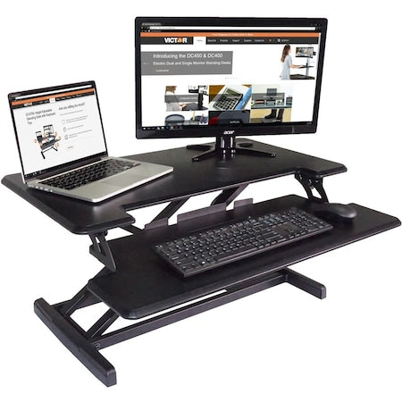 Compact Standing Desk Riser, Black
