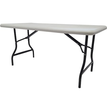 IndestrucTable Industrial Folding Table, Platinum Granite Top, 30 in W x 60 in L x 29 in H