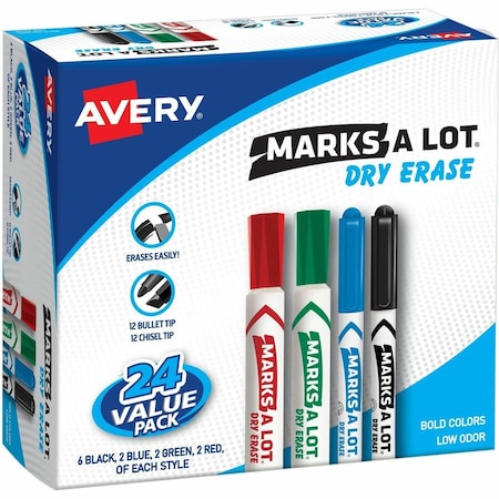 Desk/Pen Style Dry Erase Marker Co, PK24
