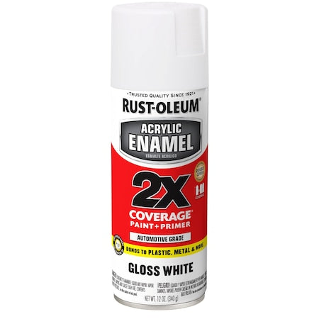 Acrylic Enamel, White, Solvent Base, 12 oz