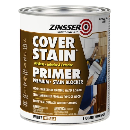 Primer/Stain Blocker, White, 1 qt.