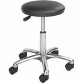 Round Stool, Height Range 16" to 21", Polyurethane Black