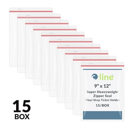 Shop Ticket Holder, Zipper, 9 x 12", PK15