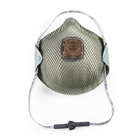 Disposable Respirator, N95, Ventex Valve, HandyStrapw/Buckle, Molded Nose Bridge, Universal, PK10