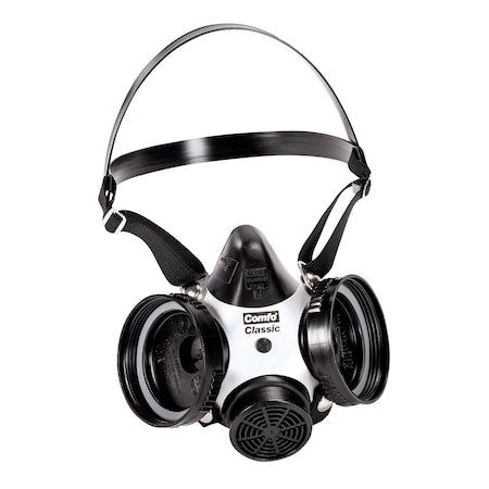 Half Mask Respirator, Comfo Classic, SoftFeel Hycar, Threaded, Black, Medium