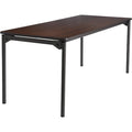 Maxx Legroom Folding Table, Walnut Top, Charcoal Frame, 30 in W x 72 in L x 29.5 in H