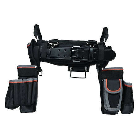 Black Ballistic Nylon Tool Belt, 26 Pockets, 55429