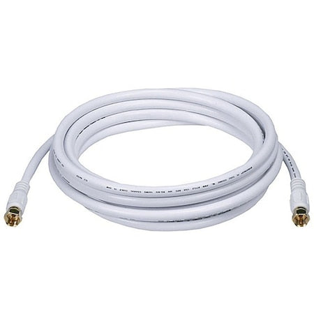 Coaxial Cable, RG-6,10 ft., White