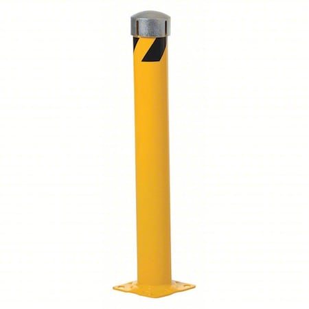 Bollard , 36 in H, Yellow , Carbon Steel