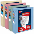 Binder, Assorted Pastel Colors Heavy, PK4