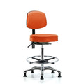 Vin Stool with Back Chr-High Ben Ht with Seat Tilt, Chr FR, andStat Glides in Or Kist Trailblazer Vin