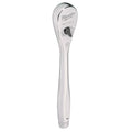 1/4 in Drive 90 Geared Teeth Pear Head Style Hand Ratchet, 6 in L, Chrome Finish
