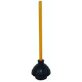 Forced Cup Toilet Plunger, Durable Rubber, 6 in Cup Dia, 21 in Wood Handle