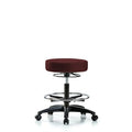 Vin Stool without Back-Medium Bench Ht with Chrome Foot RingandCasters in Burgundy Trailblazer Vin