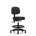 Vin Stool with Back-Med Bench Ht with Seat Tilt, Black FR, andStat Glides in Black Trailblazer Vin