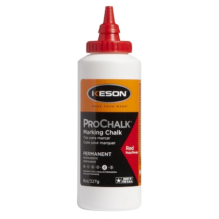 Marking Chalk, Red, Permanent, 8 oz