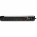 Power Strip, Surge, Modem/Fax Protection, 5-15R, 5-15P, 6 ft., Black