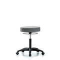 Rutledge Fabric Stool without Back - Medium Bench Height with Casters in Gray Fabric